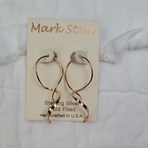 Gold Twisted Earrings Mark Steel Sterling Silver Gold Filled Handcrafted In USA